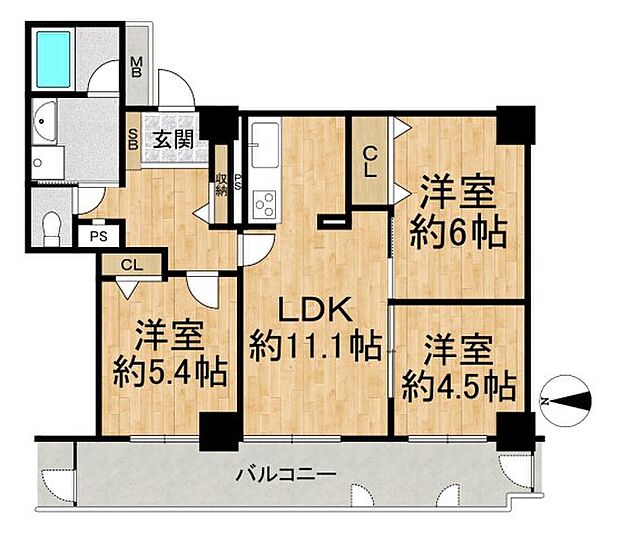 キングマンション心斎橋東(3LDK) 15階の内観