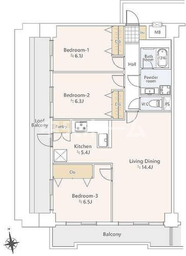 6階部分・南西角部屋住戸につきまして日当たり・通風・眺望良好。新規リノベーション施工が完了致しましたのでいつでも内覧が可能です。安心のアフターサービス保証付きですのでご購入後も安心して暮らせます。