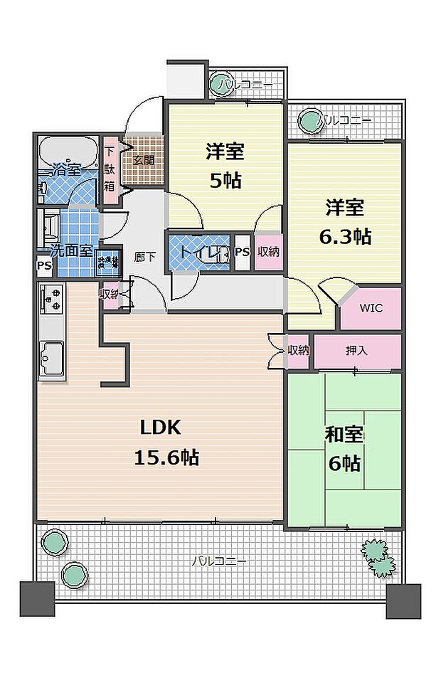 藤和シティホームズ社口(3LDK) 4階の間取り図