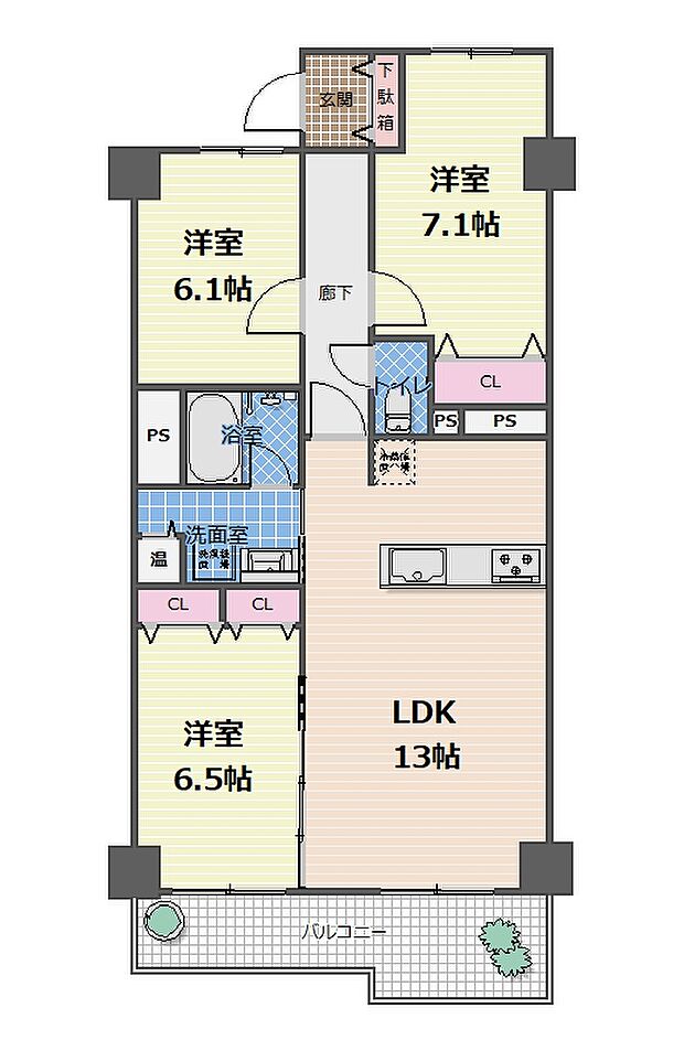 サンマンション御器所(3LDK) 6階の内観