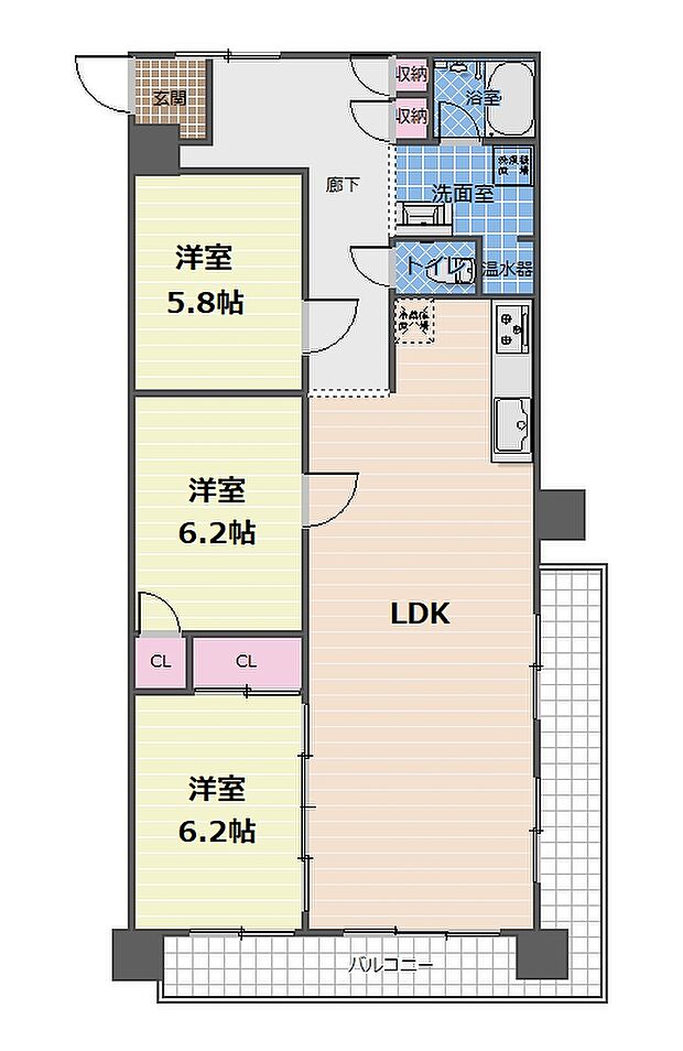 メゾン覚王山月宮殿(3LDK) 7階の内観