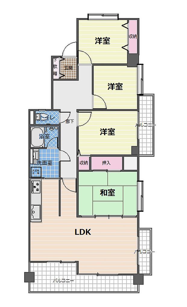 ライオンズマンション岩塚(4LDK) 2階の内観