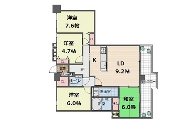 ライオンズマンション上前津第二(4LDK) 10階の間取り図