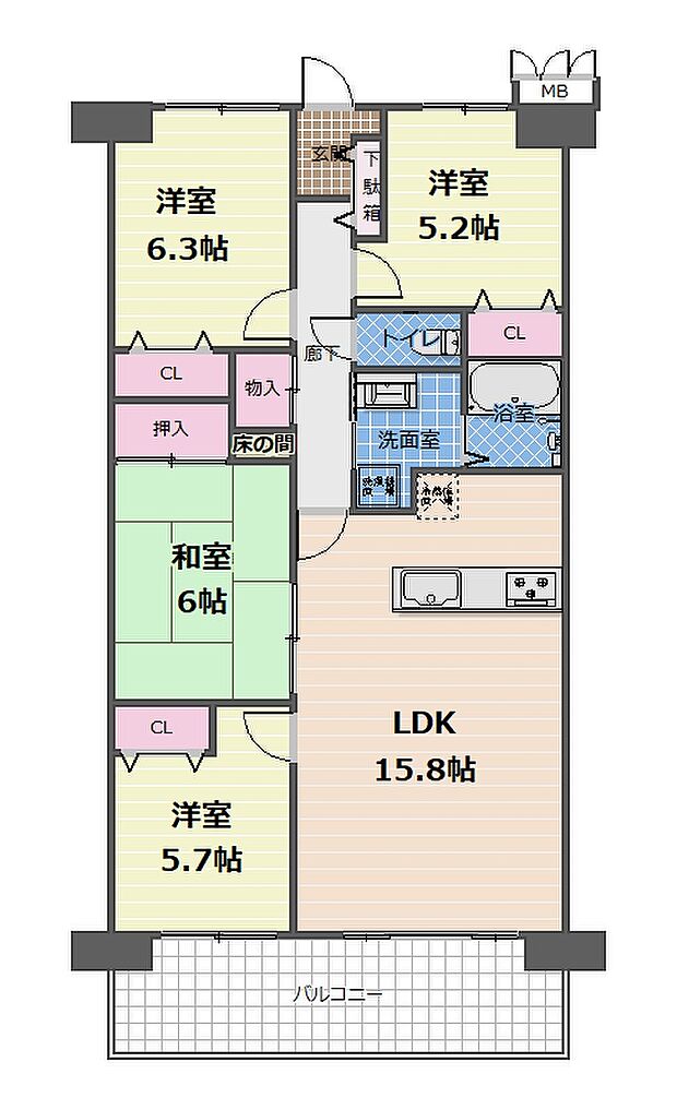 スペリアシティ名南アネックスVI(4LDK) 9階の間取り図