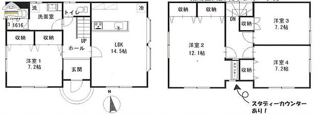 4LDK水周りの動線がよい間取りです