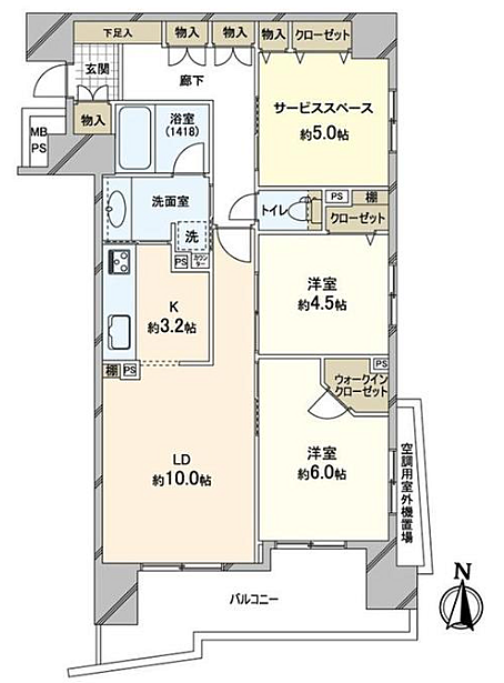 クリオ横須賀本町(2SLDK) 4階/4階　角住戸の内観