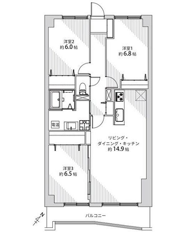ＪＲ函館本線 琴似駅まで 徒歩7分(3LDK) 4階の内観