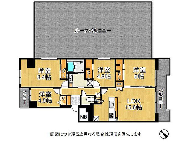 ファミールハイツ明石弐番館　中古マンション(4LDK) 8階の間取り図