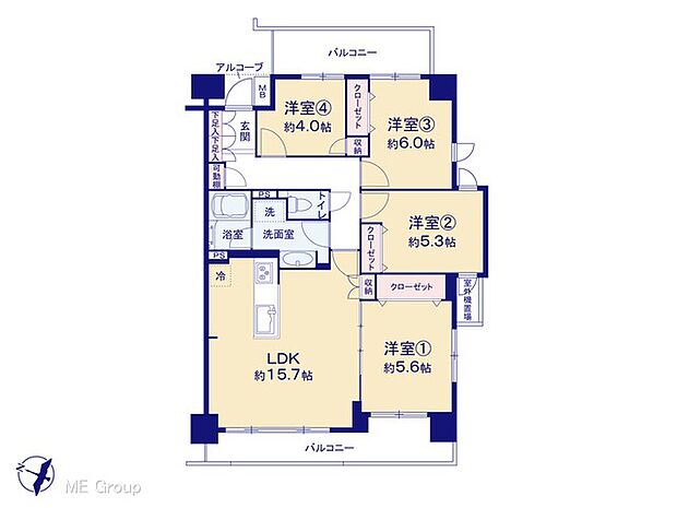 千葉寺パーク・ホームズ(4LDK) 7階の間取り図