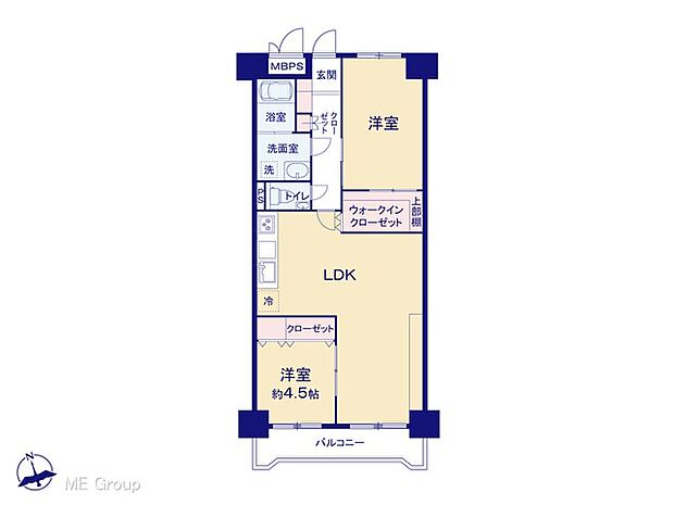 富士見ニューライフ(2LDK) 6階の間取り図