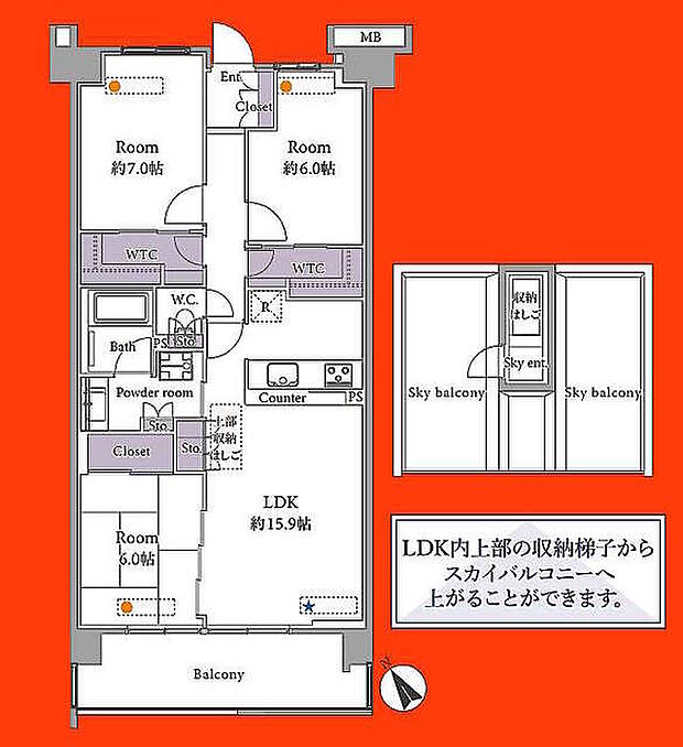 ザ・レジデンス千葉ニュータウン中央五番館(3LDK) 11階の間取り図