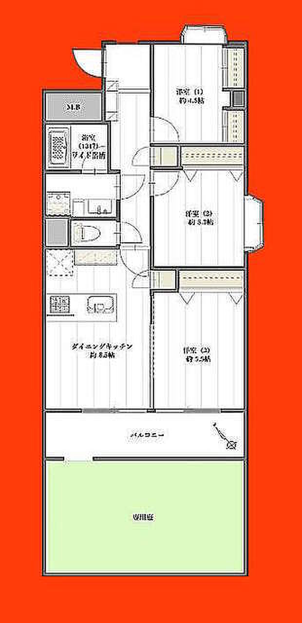 ファミール第一西船橋(3DK) 1階の間取り図