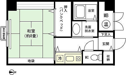 プリンスハイム湯沢(1K) 10階の間取り図