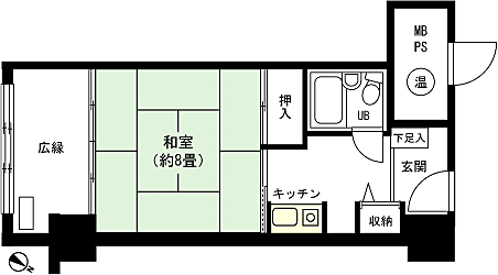 ライオンズマンション越後湯沢第２(1K) 15階の間取り図