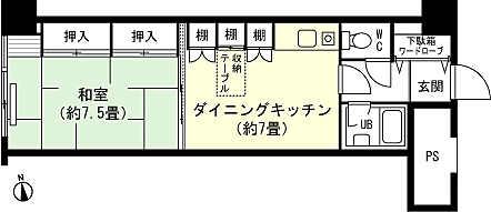 スポーツメント湯沢２ Ｂ棟(1DK) 11階の間取り図