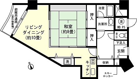 ライオンズマンション石打丸山(1LDK) 11階の間取り図