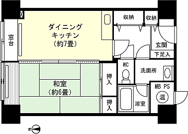 ライオンズマンション石打丸山(1DK) 10階の間取り図