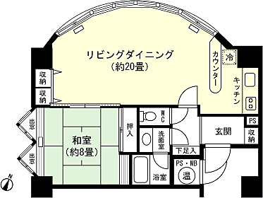 アーバンヒルズ湯沢リゾート(1LDK) 6階の間取り図