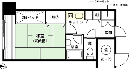 エンゼルリゾート湯沢(1K) 9階の間取り図