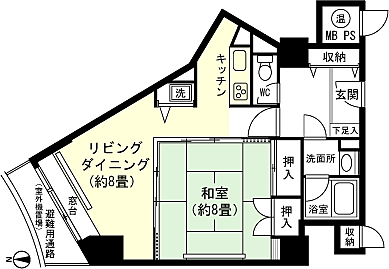 ライオンズマンション石打丸山(1LDK) 10階の間取り図