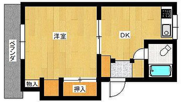 かつまマンション(1DK) 1階の内観