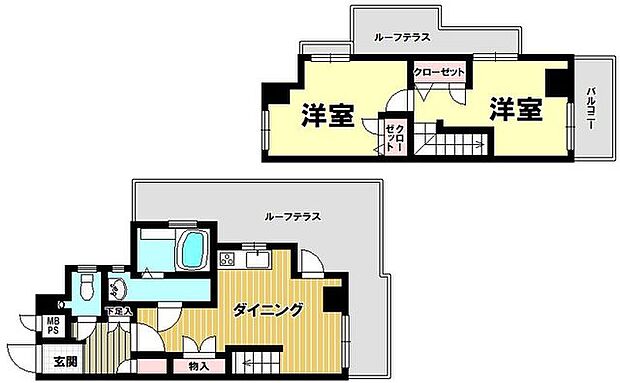 ピュアドーム博多リバーサイト(2DK) 6階の内観