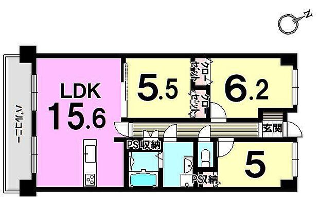 ライオンズマンション春日公園(3LDK) 10階の間取り図