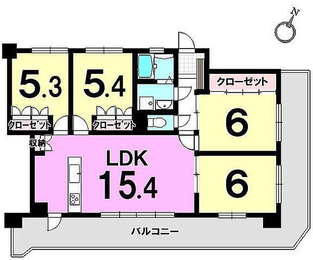 シティライフ箱崎7(4LDK) 6階の内観
