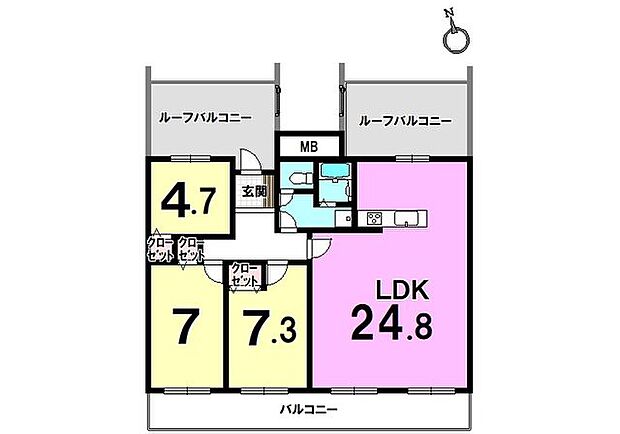 日商岩井南福岡マンション(3LDK) 4階の内観