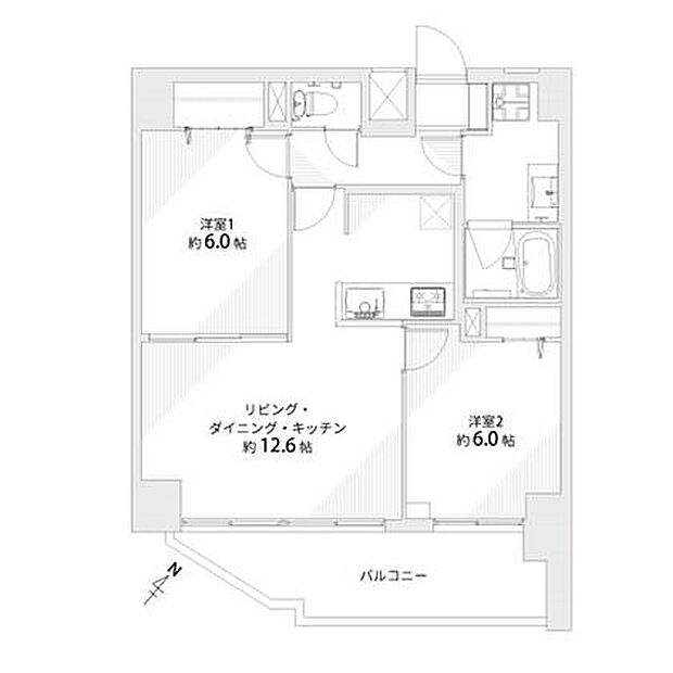ヴェラハイツ西新井(2LDK) 7階の間取り図