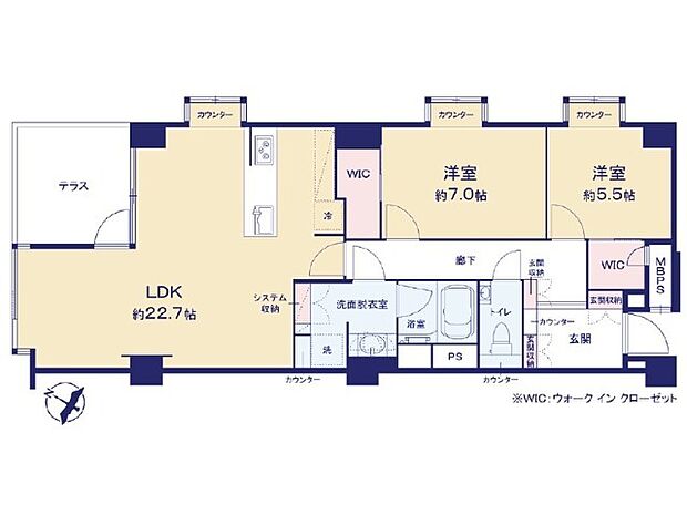 参宮橋ペアシティ(2LDK) 2階の間取り図