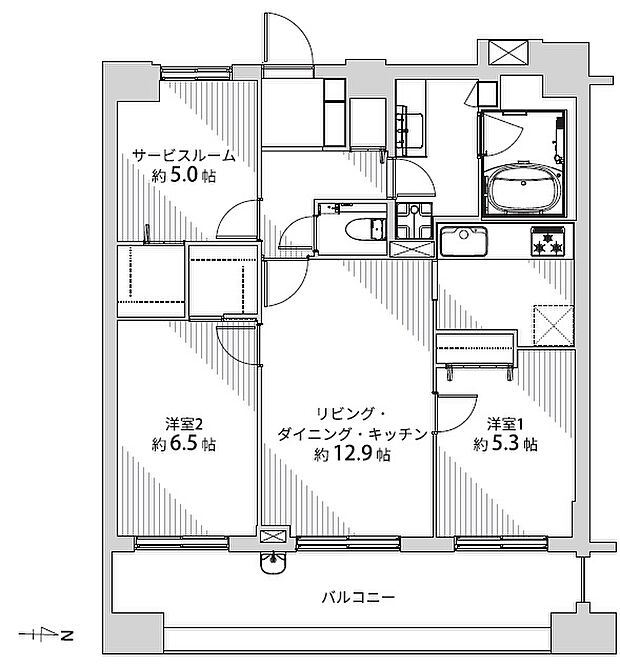 ランドステージ小岩プレシャス(2SLDK) 8階の内観