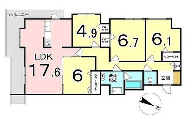 ライオンズマンション円山南(4LDK) 8階の内観