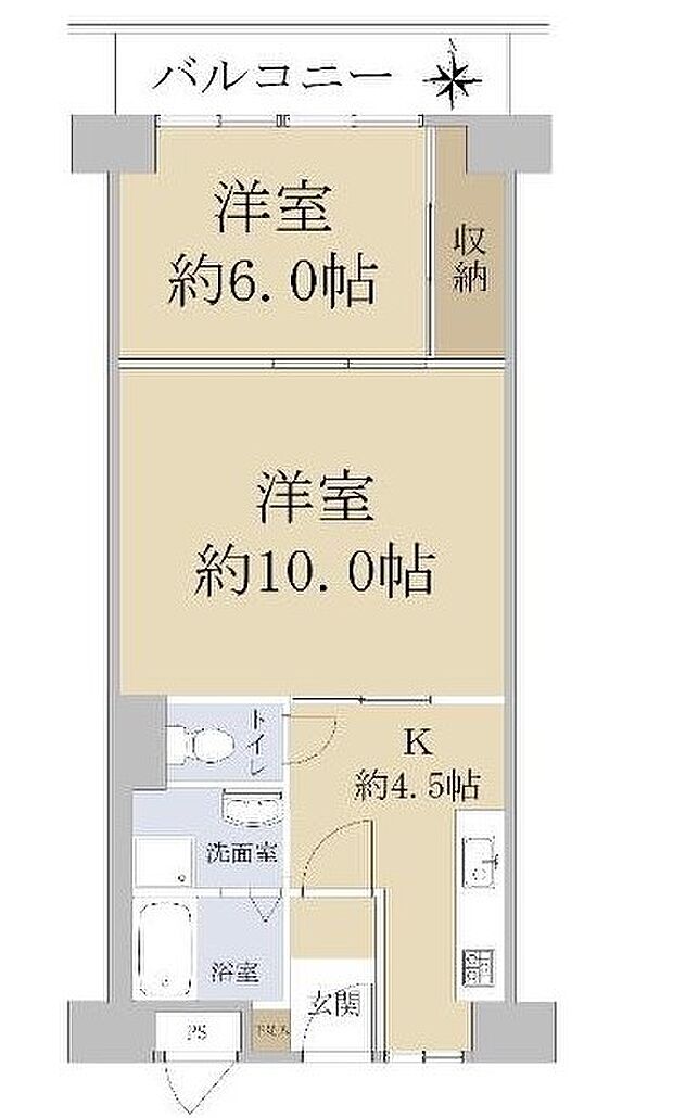 シャルマンコーポ野江第二期(2DK) 3階/３２８の間取り図