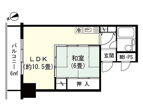 クルトーア草津(1LDK) 7階の間取り図