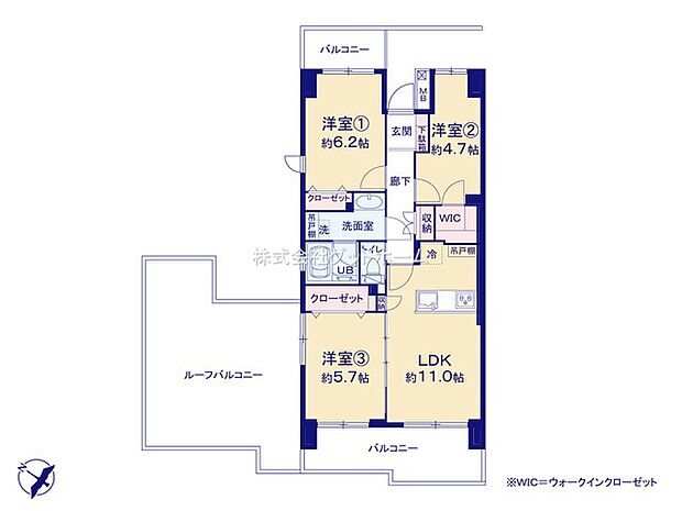 川口弥平パーク・ホームズ(3LDK) 6階/601の内観