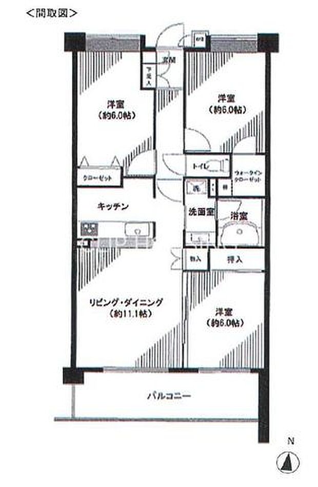 サングレイス愛甲石田(3LDK) 8階の間取り図