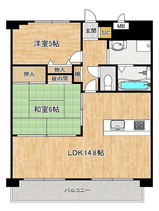 グレースランド萱島(2LDK) 3階の内観