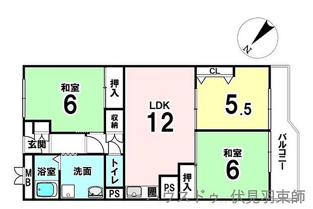 桂川ハイツ5号館(3LDK) 11階の内観