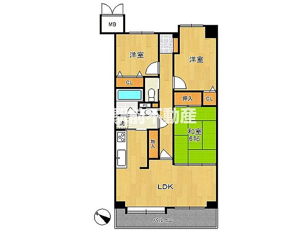 サーパス井尻東(3LDK) 5階/505号室の間取り図
