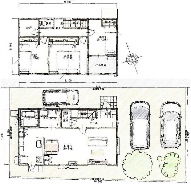 赤穂市加里屋　シンプルモダン住宅9号棟(3SLDK)の内観