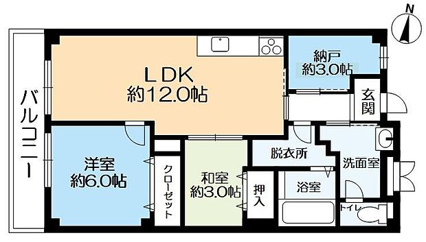 岡本センチュリーマンション(2SLDK) 3階の間取り図