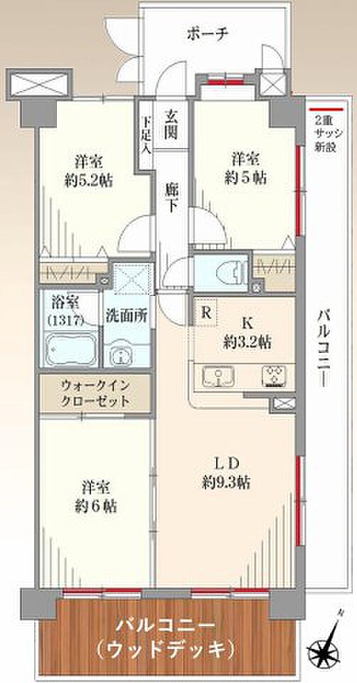 ＪＲ中央線 立川駅まで 徒歩9分(3LDK) 10階の内観