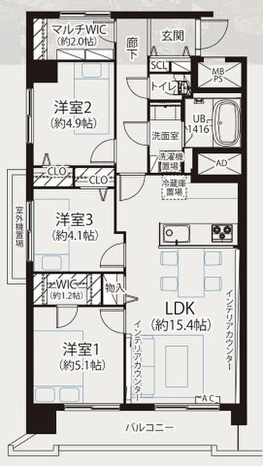 京王線 仙川駅まで 徒歩5分(3LDK) 10階の間取り図