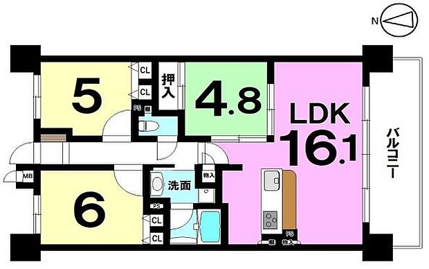 リベール津島プレミアム(3LDK) 10階の間取り図