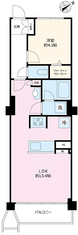 武蔵野プレジオ(1LDK) 1階の内観