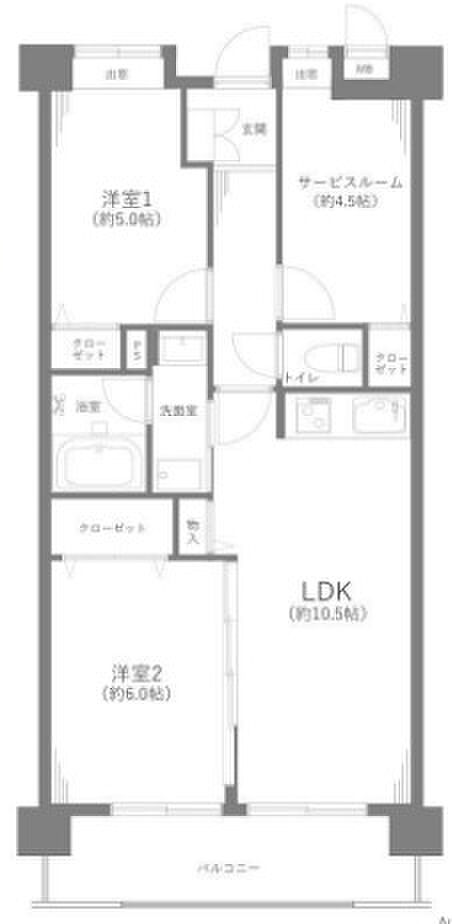 レーベンハイム吉川弐番館(2SLDK) 3階の間取り図
