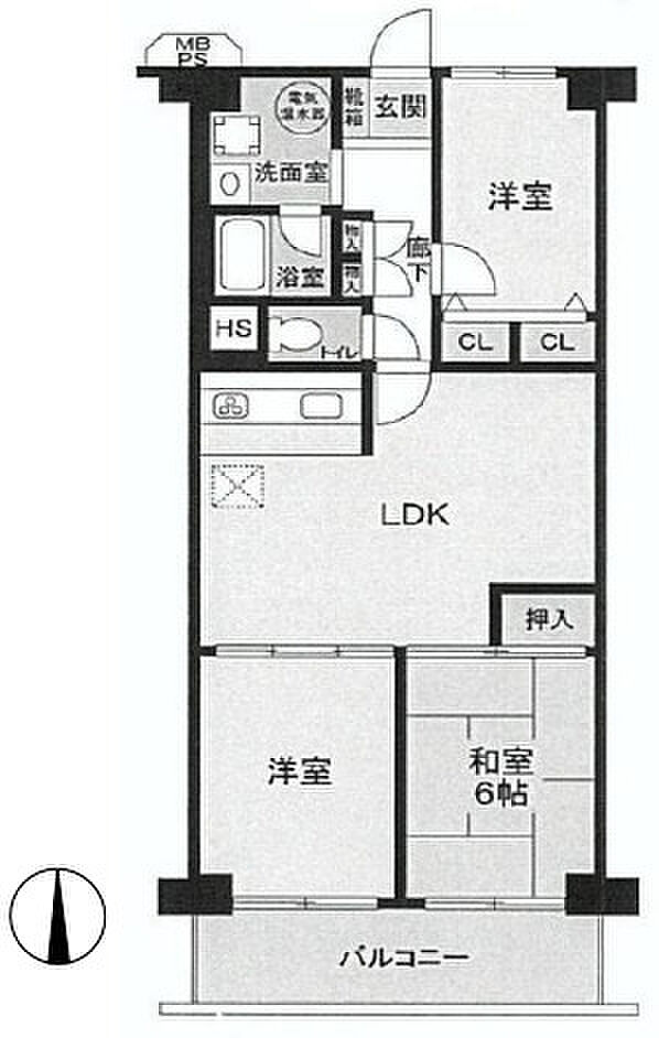 アイビハイツ川口(3LDK) 11階の間取り図
