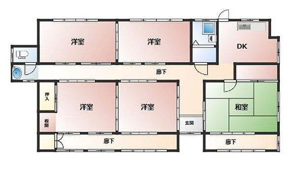 土地面積487.99平米、建物面積88.60平米〜日当たりの良い5DK