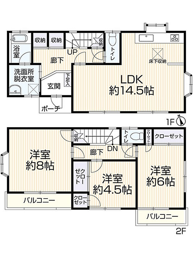 土地面積116.54平米、建物面積84.46平米〜使いやすい間取りの3LDK